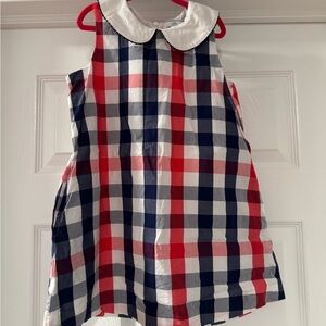 Classic Prep Red and Blue Plaid Kids Dress